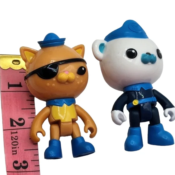 Octonauts 2010 Set Of 2 Captain Barnacles Bear Kwazii Cat Figures Toys 3" - Picture 2 of 4
